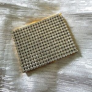 VINTAGE MARHILL RHINESTONE CIGARETTE CASE COMPACT  MISSING STONE GOLD